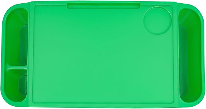 Mind Reader Kids Lap Desk, 6 PCS Kids Lap Desk Bulk Tray Lap, Portable Activity Tray with Side Storage, Stackable Plastic Desk Table for Students Drawing, Snacks, Study (Green, Small)