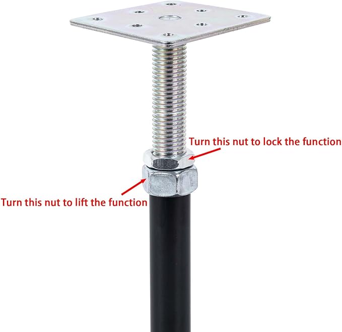 4-Pack Adjustable House Jack for The Floor, Adjustable Supports, Post 16" to 20"