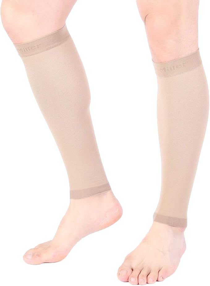 Doc Miller Compression Calf Sleeve for Men & Women – 20-30mmHg Graduated Support for Running, Shin Splints, Calf Strain – Knee High, Small to 6XL Plus Size
