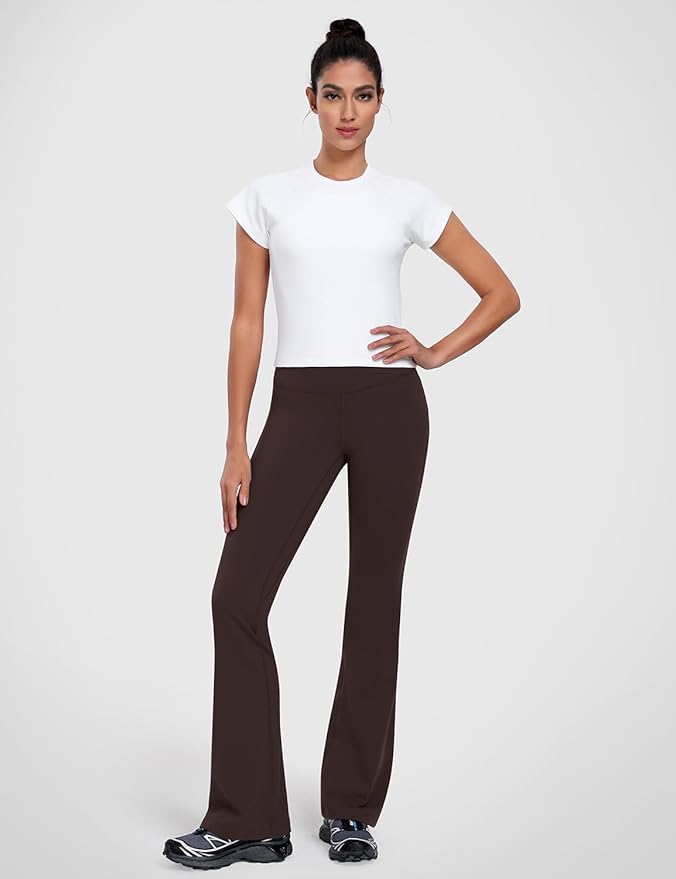 HeyNuts Harmony Flare Leggings 29"/30.5"/32.5"/34.5", High Waisted Tummy Control Wide Leg Bootcut Yoga Pants Lounge Soft