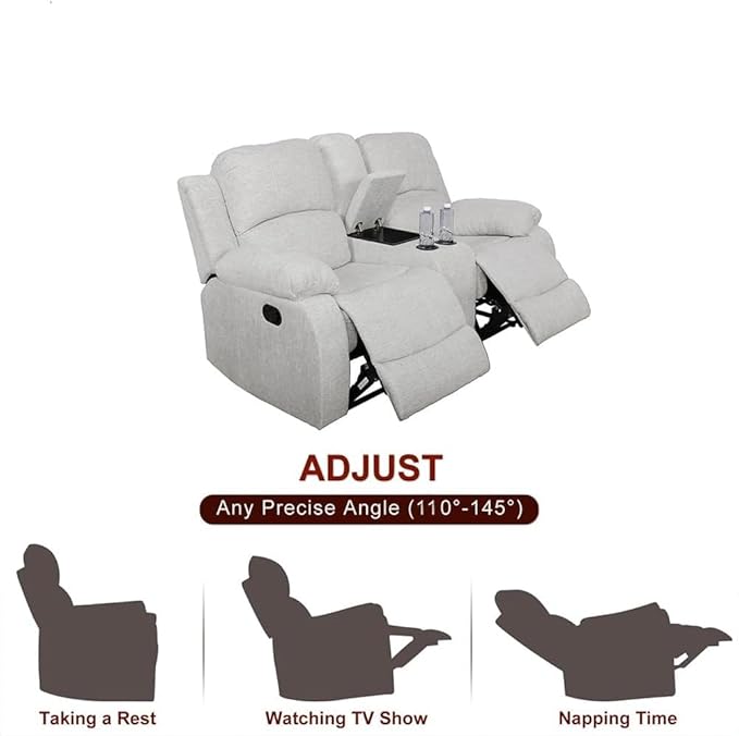 AYCP Microfiber Living Room Furniture Set Reclining Sofa Set Loveseat Furniture Sets in Living Room Sofa Recliners (Loveseat, Grey)