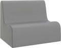 Children's Factory Medium Contour Sofa, Mix-and-Match Kids Chairs, Sofas, Corner Ottomans and Cubes, Foam-Filled and Water-Resistant, Flexible Seating for Classroom Elementary, Gray Kids Couch