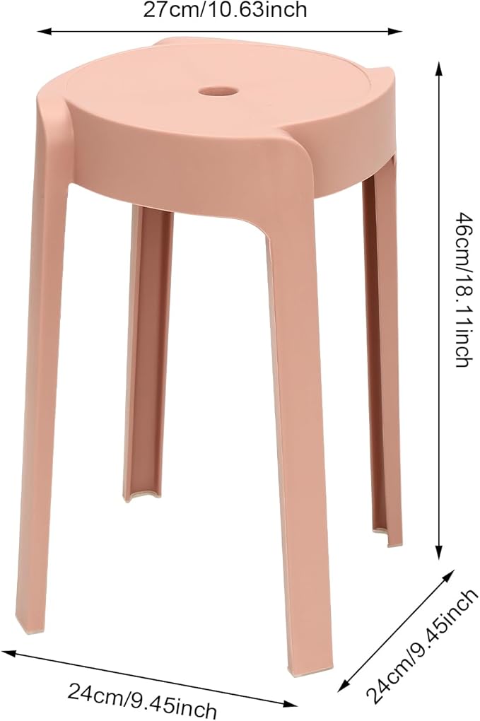 18 Inch Plastic Stackable Stools,10 Pcs Round Stack Nesting Stools,165 Capacity Portable Colorful Decoration Backless Chairs,for Kids Students Classroom Home Kitchen Garden