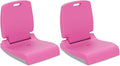Goplus Poolside Chair for Edge of Pool, Foldable Portable Flip Seat w/Back Support & 2 Handles, Lightweight Outdoor Camping Chair for Stadium, Tailgating, Fishing, Boats, Beach (Pink, 2 Packs)