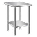 PIUMACU Stainless Steel Table for Prep & Work, Commercial Stainless Steel Prep Metal Table for Home Kitchen Restaurant Space Expansion (24 x 18 x 33 Inch)