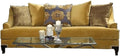 BOWERY HILL Traditional Velvet Upholstered Sofa with Wood Frame in Gold