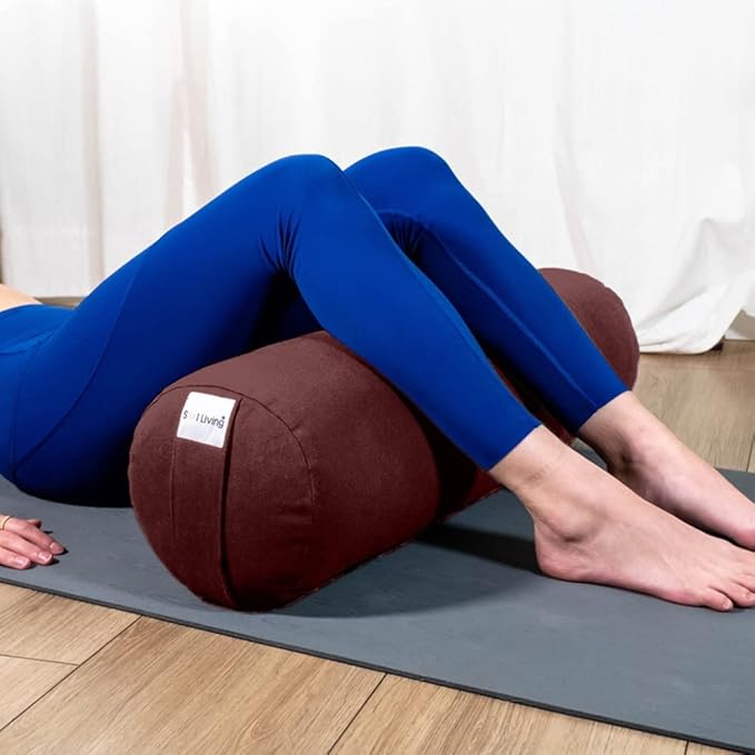 Sol Living Yoga Bolster Pillow Rectangular Meditation Cushion Cotton Meditation Accessories for Restorative Yoga Meditation Pillow Yoga Pillow Firm Body Pillow Bolster Pillow for Legs Removable Cover