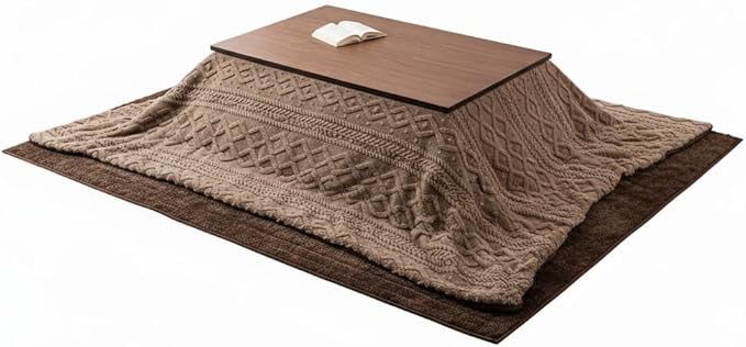 パレットライフ Palette Life Kotatsu Futon, 3D Pattern Jacquard Boa, 74.8 x 94.4 inches (190 x 240 cm), Rectangle, Brown