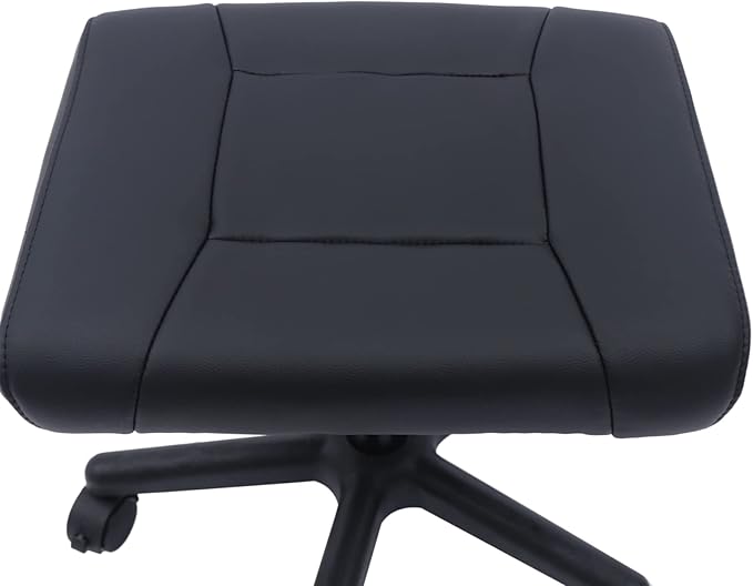 360° Rolling Foot Rest Stool 15-20 Inch Height Adjustable Ergonomic Under Desk Foot Rest with Thick Padding Leg Rest Stool for Office Desk Gaming Chair Home Use (Black)