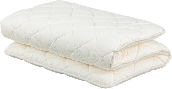 FULI Japanese Futon, Japanese Floor Bed, Tatami Foldable Bed, Roll Up Sleeping Pad, Shikibuton, Made in Japan (White, Twin)