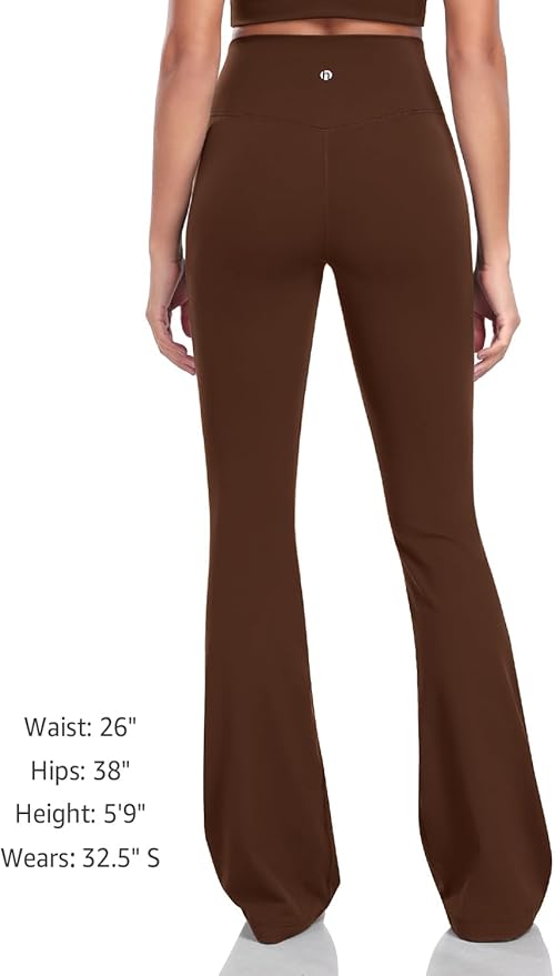 HeyNuts Harmony Flare Leggings 29"/30.5"/32.5"/34.5", High Waisted Tummy Control Wide Leg Bootcut Yoga Pants Lounge Soft