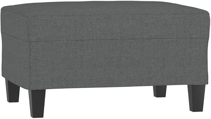 Footstool Dark Grey Polyester Compact Footrest Rectangular,Foot Rests-349348