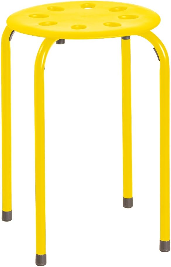 Norwood Commercial Furniture Stacking Stools for Kids and Adults, 17.75" Standard Height Portable Nesting Office and Classroom Stools, Assorted Color, Pack of 5