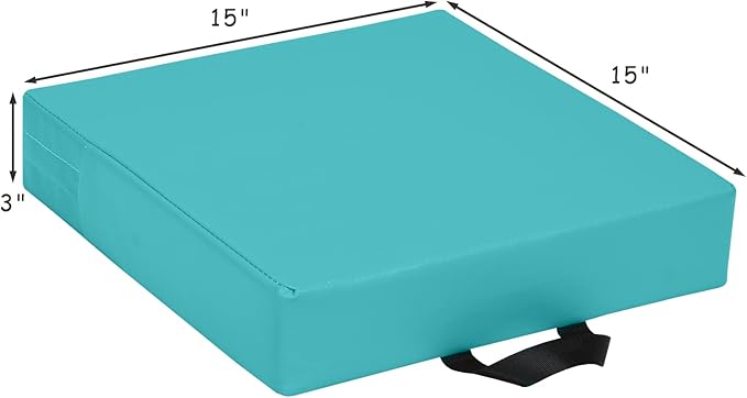 HONEY JOY 6PCS Floor Cushions for Kids, 15 Inch Flexible Alternative Portable Classroom Seating w/Handles, Easy to Clean, 3 Inch Thick Soft Foam Square Comfy Seats for Daycare Preschool(Square, Blue)