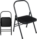 INNOLIFE Black Foldable Backless Yoga Auxiliary Chair for Abs & Core, Flexibility & Strength Training, and Back Pain Relief