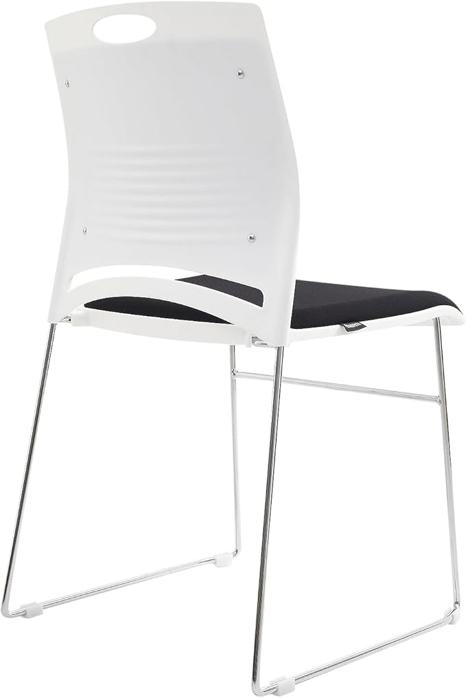 Stacking Chairs Set Black Stackable Home Office Guest Chair Set with Padded Seat and Back,Lobby Chairs Waiting Room Reception Chair for Cafeteria,Library, Laboratory,Training Room (4 Pack)