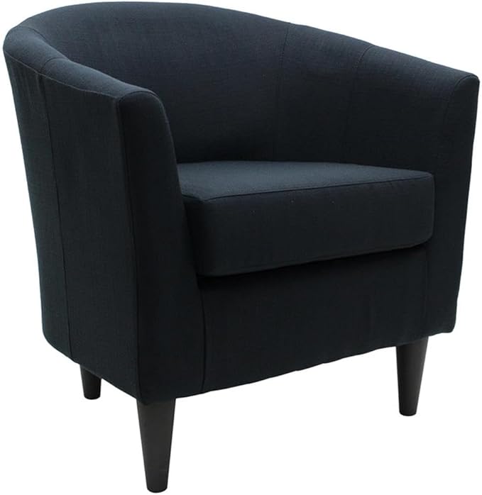 Pemberly Row 17.5" Traditional Fabric Club Chair in Dark Blue