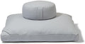 Meditation Cushion Set by renoo - Durable Comfortable Organic Cotton, Linen, Hemp - Modern Zafu Zabuton - Buckwheat Kapok Filled Floor Pillow Yoga Bolster in 15 Colors Washable Cover