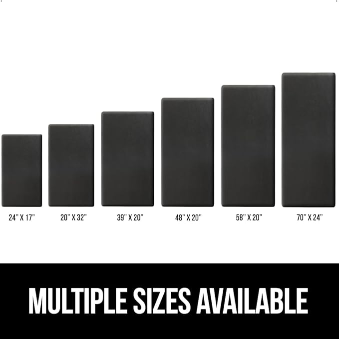GORILLA GRIP Comfortable Cushioned Kitchen Mats for Floor, Waterproof and Stain Resistant Soft Top, 3/4 Inch Thick Ergonomic Standing Desk Anti Fatigue Mat, Foam Supports Ankles and Feet, 17x24, Black