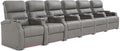Weilianda Home Theater Seating, Top Grain Leather Sectional Seats Recliner Chair, Zero Gravity Reclining Sofa with Power Headrest 7 Colors Ambient Lighting USB C Charge Row of 6 Grey