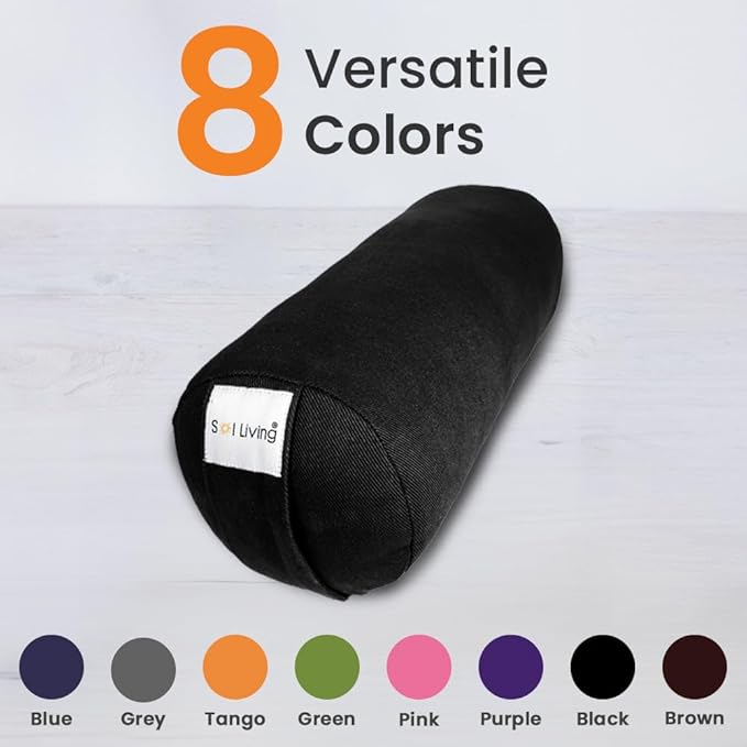 Sol Living Yoga Bolster Pillow Rectangular Meditation Cushion Cotton Meditation Accessories for Restorative Yoga Meditation Pillow Yoga Pillow Firm Body Pillow Bolster Pillow for Legs Removable Cover