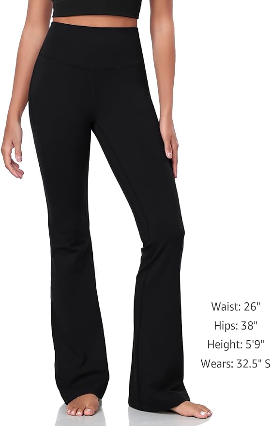 HeyNuts Harmony Flare Leggings 29"/30.5"/32.5"/34.5", High Waisted Tummy Control Wide Leg Bootcut Yoga Pants Lounge Soft