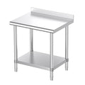 Mioleu Stainless Steel Table, 30 x 24 Inches Commercial Metal Prep & Work Table with Backsplash and Adjustable Undershelf for Kitchen Restaurant Home Garage Warehouse