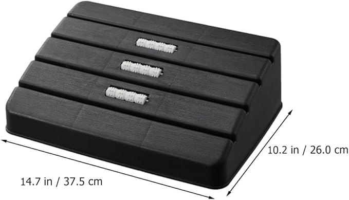Ergonomic Office Foot Rest with Roller Massager Non-Slip Under Desk Footstool for Home and Work Pedal for Adults and Compact Black Footrest for Relief and Comfort