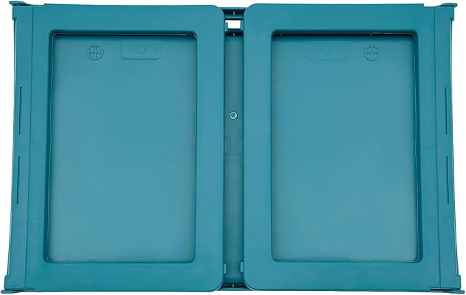DUSNDULR 6 Pack Bed Tray Table, Foldable Laptop Desk Cute Serving Food Trays with Folding Legs & Charging Hole for Eating Reading Working (Blue)