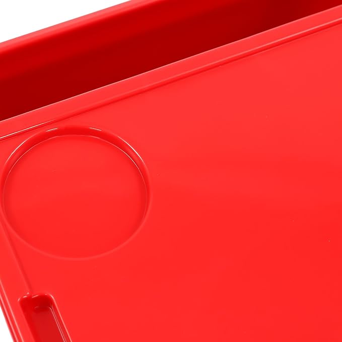 6 Pcs Kids Lap Desk Tray with Storage Slots, Activity Tray Portable Lap Desk Stackable for Kids Students Work Study School Classroom (Red/Green/Purple)