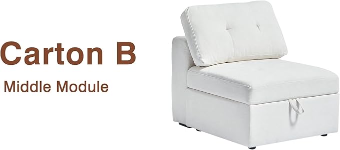 ORRD Single Seat Module for Modular Sectional Sofa Couch, Modular Sofa Middle Module with Storage Accent Armless Chair for Modular Sectional Sofa Couch