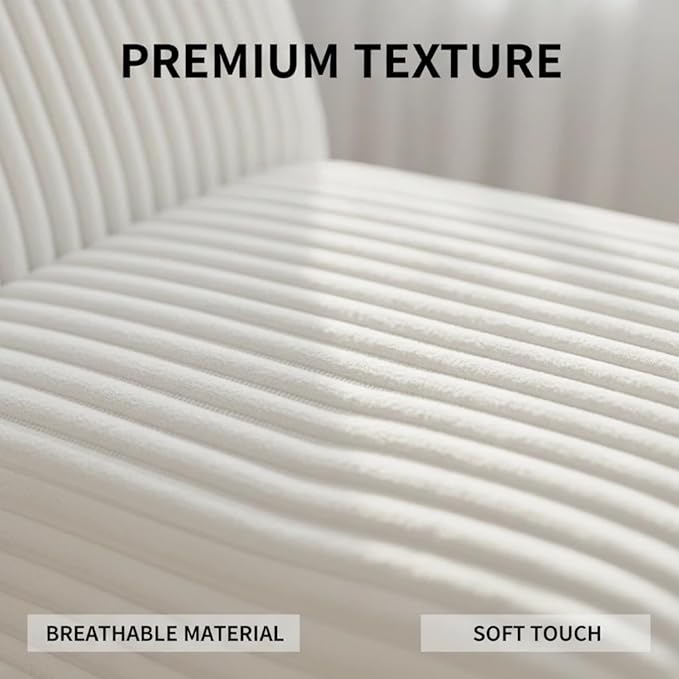 Boneless Cloud Sectional Couch for Living Room, Compressed Modular L-Shaped Sofa with Deep Seat, Frameless Corduroy Couch in Boxes, No Assembly Required, Beige Middle