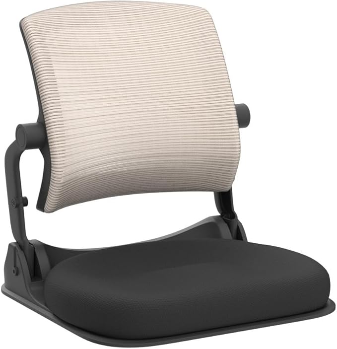 Patented Floor Chair with Back Support - Foldable Orthopedic Floor Chair for Adults/Children - Japanese Legless Seat for Meditation, TV, Pelvic Adjustment - Recliner with Back Support (Gray)