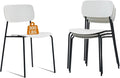 Sidanli Conference Room Chairs Stackable Set of 4, Reception Chairs with Plastic Seat, Stacking Chairs for Waiting Break Room Classroom Clearance, White