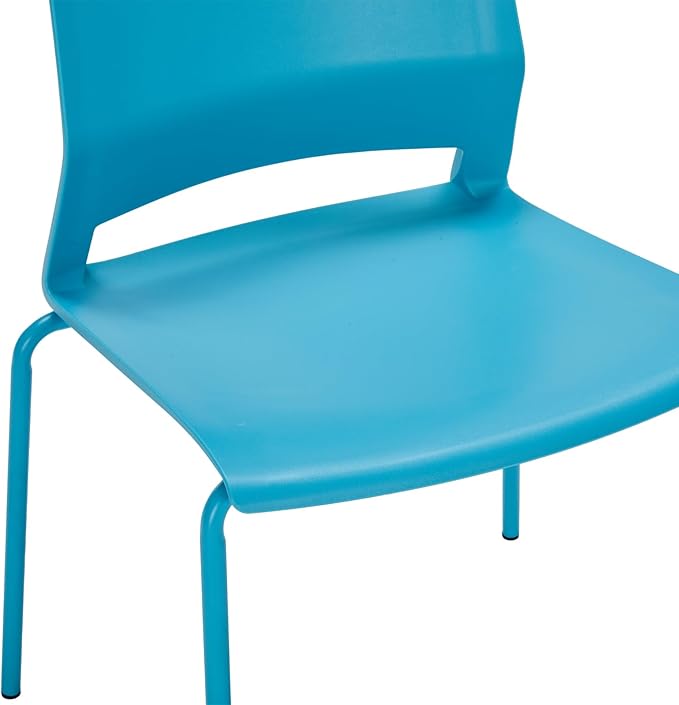Sidanli Waiting Room Chairs, Stackable Office Chairs with Comfortable Streamline Seat, Blue Stacking Chairs No Wheels for Meeting Room, Set of 4.
