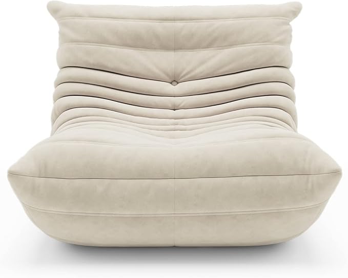 cebihy High-end Uncompressed Fireside Togo Chair, Bean Bag Chair, Foam Floor Sofa, Soft Lazy Lounge Sofa Couch, Armless Suede Fabric Cover Beanbag Accent Chairs for Living Room Bedroom Dorm Office
