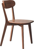 Bamskov 100% Solid Wood Dining Room Chairs - Practical Kitchen Chairs - Wood Chair for Dining Room, Kitchen (1, Walnut)