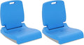 Goplus Poolside Chair for Edge of Pool, Foldable Portable Flip Seat w/Back Support & 2 Handles, Lightweight Outdoor Camping Chair for Stadium, Tailgating, Fishing, Boats, Beach (Blue, 2 Packs)