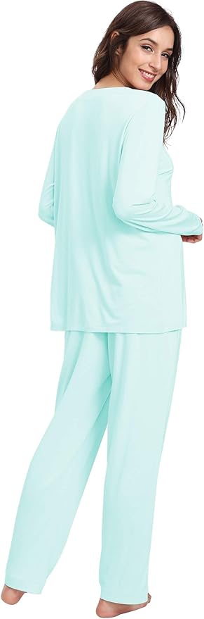 GYS Viscose from Bamboo Women's Pajama Sets Super Soft Long Sleeve Sleepwear Comfy Winter Pjs Sets S-4X