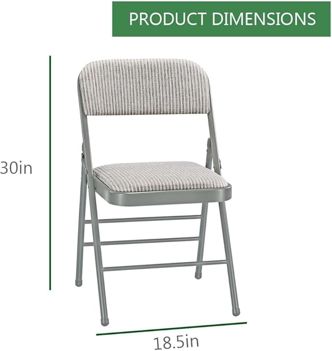 Amazing for less Pack of 2 (Fabric/Vinyl) Steel Frame Metal Foam Padded Folding Chairs (Black, Gray, White) (2-Pack - Fabric White)