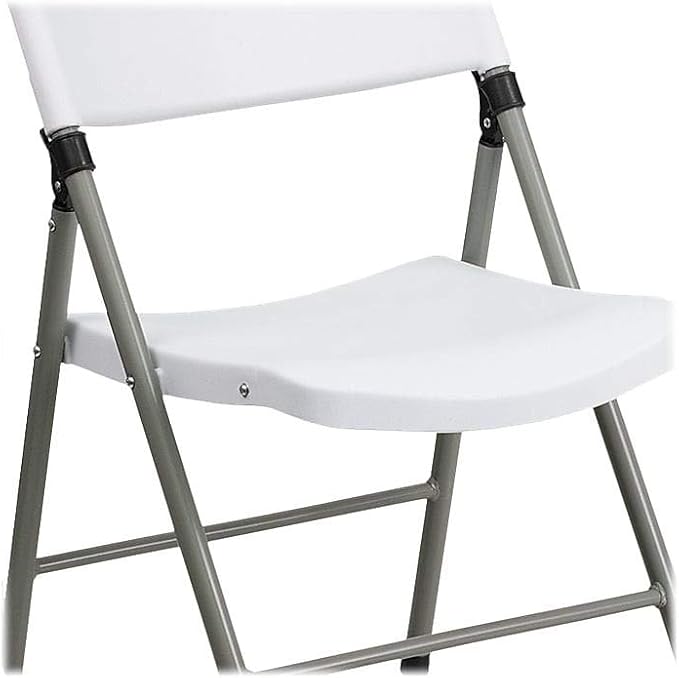 Flash Furniture Hercules Series Plastic Folding Event Chairs with Textured Seats, Lightweight Plastic Folding Chairs, Set of 6, White
