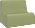 Children's Factory Medium Contour Sofa, Mix-and-Match Kids Chairs, Sofas, Corner Ottomans and Cubes, Foam-Filled and Water-Resistant, Flexible Seating for Classroom Elementary, Sage Kids Couch