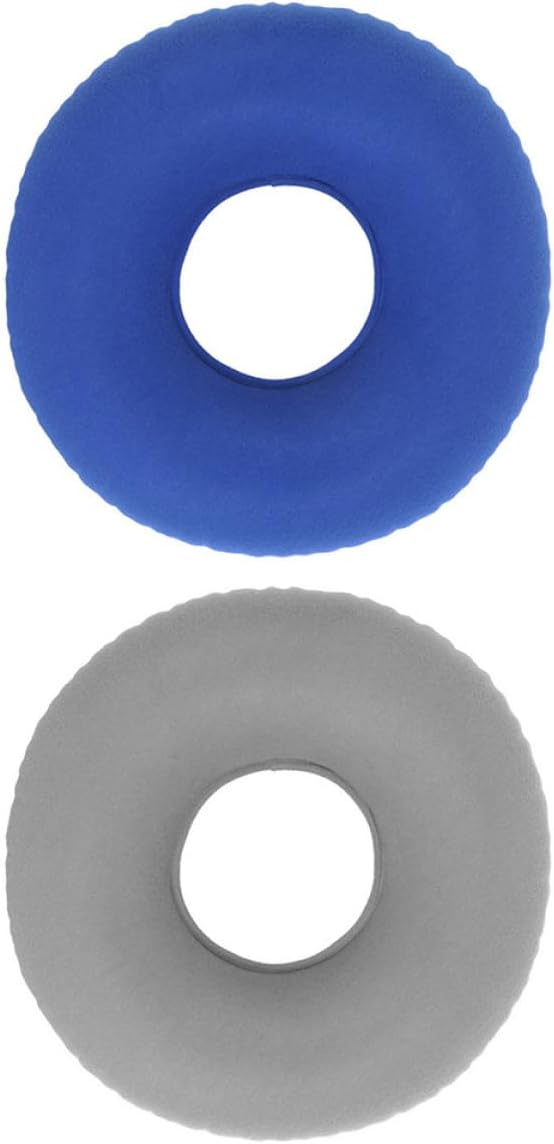 Mikinona 2Pcs Inflatable Chair Cushion for Elderly and Nursing Care Breathable Washable Seating Pad for Pressure Relief Lightweight Ring Pad for Tailbone and Bed Sore Prevention Gray and