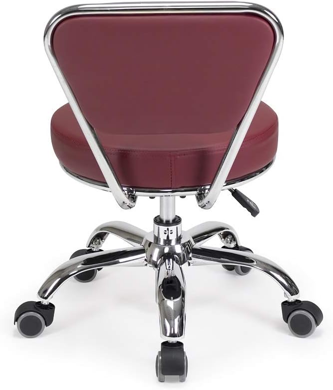 MAYAKOBA Dayton Garage Rolling Seat (Red) Pneumatic, Short Stool with Adjustable Height 13"-15", Perfect for Garage Task, Home Cleaning, Bathroom Short Seat, Technician Task