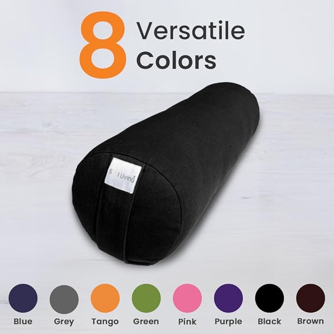 Sol Living Yoga Bolster Pillow Rectangular Meditation Cushion Cotton Meditation Accessories for Restorative Yoga Meditation Pillow Yoga Pillow Firm Body Pillow Bolster Pillow for Legs Removable Cover