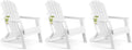FUNBERRY Folding Adirondack Chair Set of 3, All Weather HDPE Fire Pit Chairs with Cup Holder for Outdoor