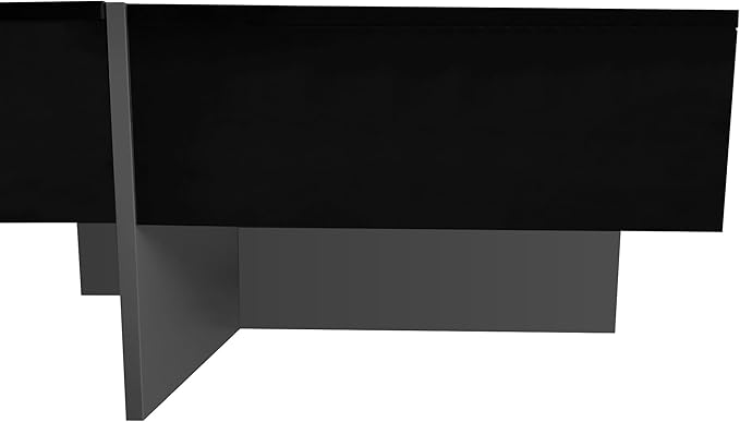 HanStrong 31.5" Square Coffee Table with 4 Hidden Storage Compartments,Cocktail Table with Extendable Sliding Tabletop,UV High-Gloss Design Center Table for Living Room,Black