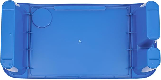 Mind Reader Kids Lap Desk, 6 PCS Kids Lap Desk Bulk Tray Lap, Portable Activity Tray with Side Storage, Stackable Plastic Desk Table for Students Drawing, Snacks, Study (Blue, Small)