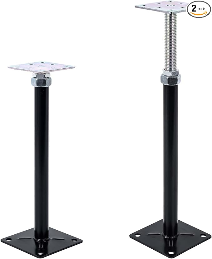 2-Pack Mini Screw Jacks, Floor Straightener, Adjust & Lift Supports, Level Floor Jacks, Post 12" to 16"