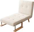 Folding Chair Bed, convertible chair to bed，3-in-1 Convertible Sleeper Chair Bed, Futon Chair with 6-Level Adjustable Backrest for Guest Room, Apartment, Dormitory, Home Office Cream Beige